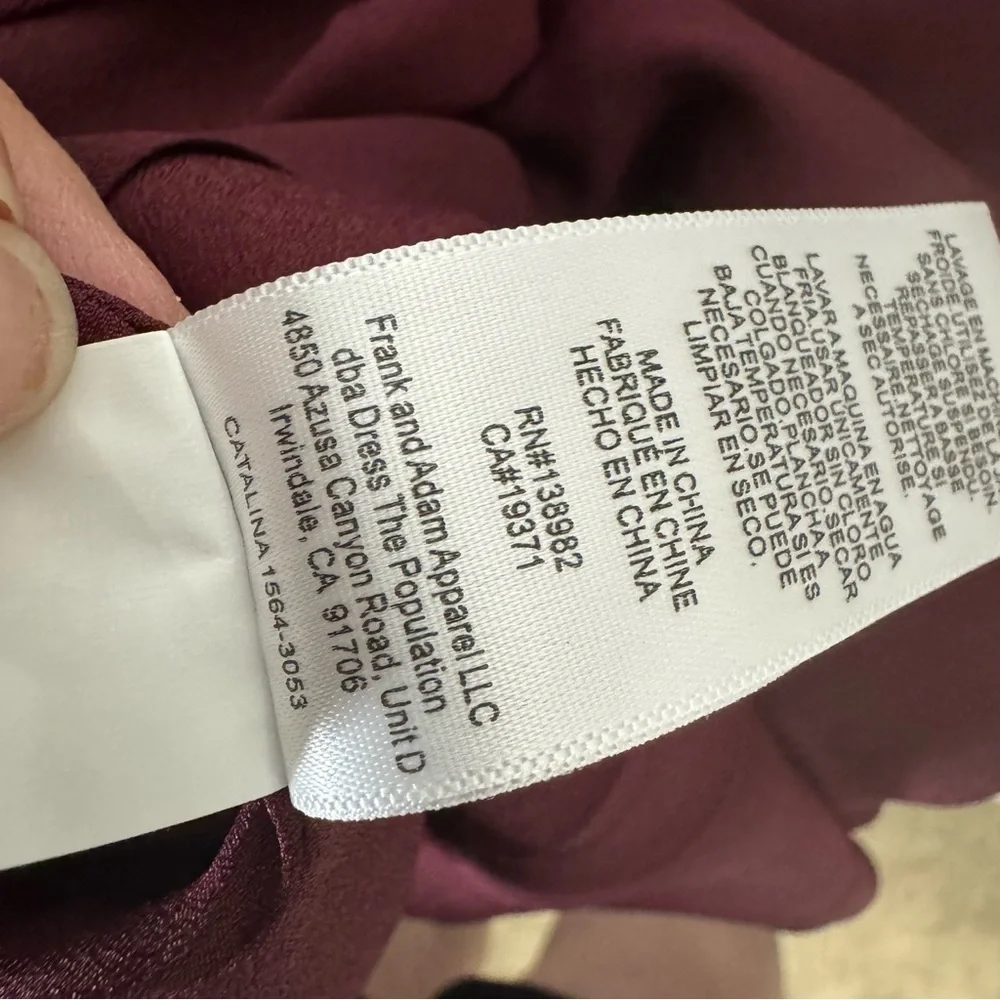 Dress The Population Catalina Dress in Burgundy Small - Picture 11 of 11